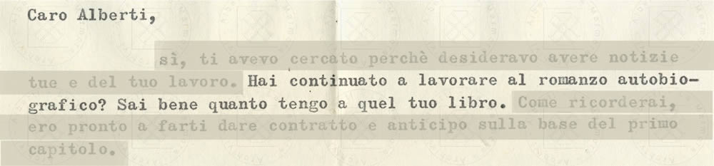 Su Abbozzo per un ritratto, da lettera di Giorgio Bassani, Roma, 23 marzo 1963